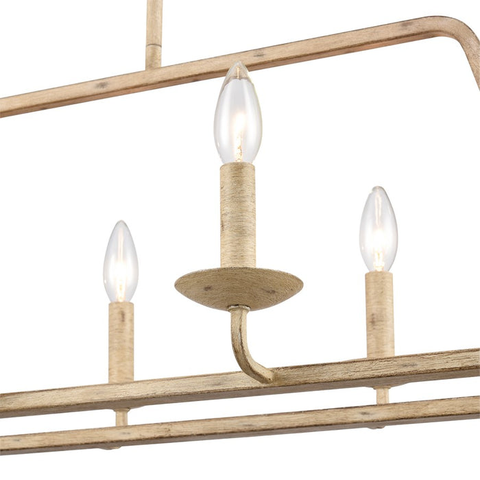 Atlas Lighting Ellisville 34'' Wide 6Lt Chandelier, Antique Cream