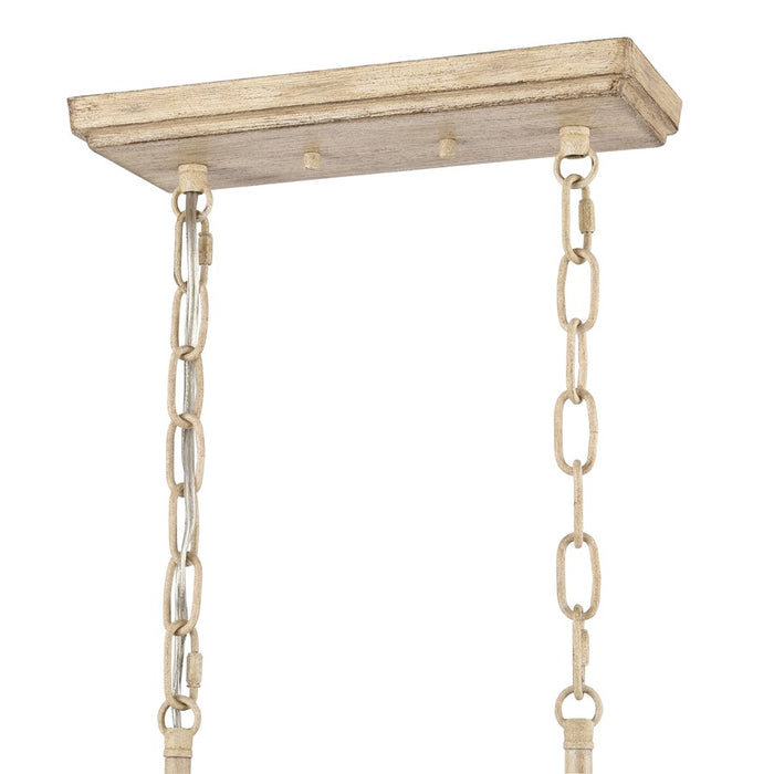 Atlas Lighting Ellisville 34'' Wide 6Lt Chandelier, Antique Cream