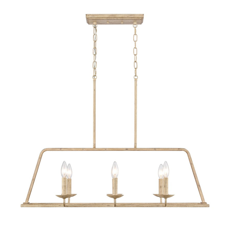 Atlas Lighting Ellisville 34in 6-Light Chandelier | Transitional Antique Cream Metal | Dining Room & Living Room | Model CL11013-CR