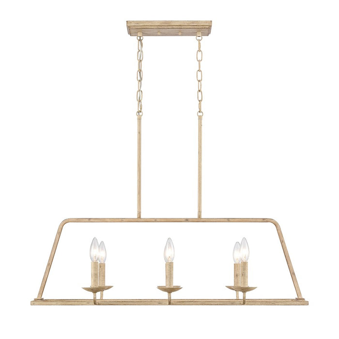 Atlas Lighting Ellisville 34'' Wide 6Lt Chandelier, Antique Cream