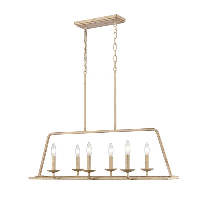 Atlas Lighting Ellisville 34'' Wide 6Lt Chandelier, Antique Cream