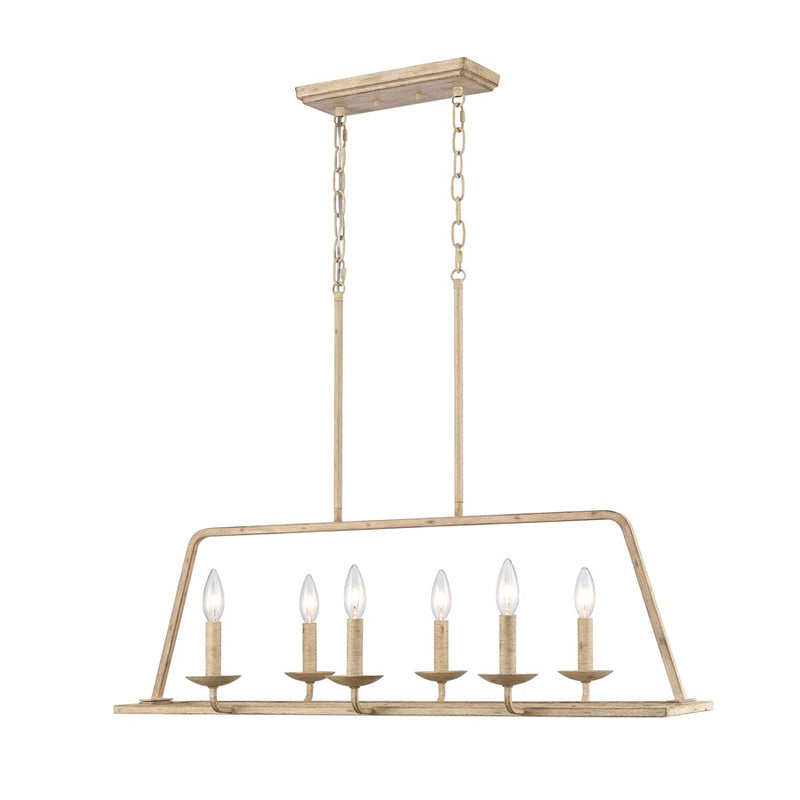 Atlas Lighting Ellisville 34in 6-Light Chandelier | Transitional Antique Cream Metal | Dining Room & Living Room | Model CL11013-CR