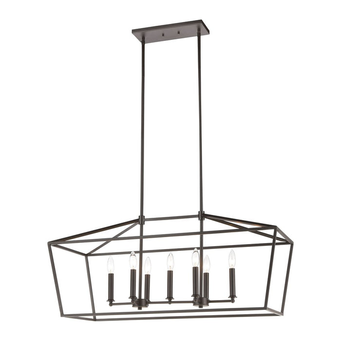 Atlas Lighting Fairfax 36'' Wide 7Lt Linear Chandelier, Bronze