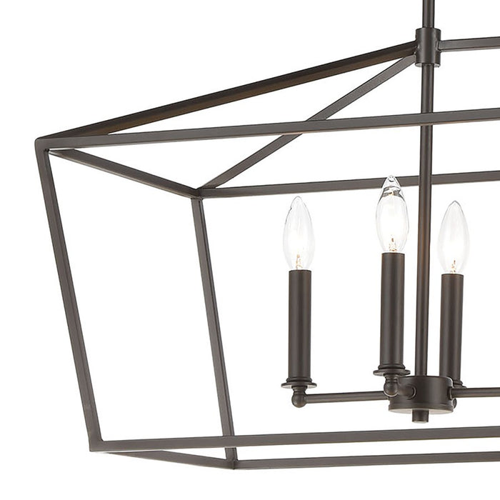 Atlas Lighting Fairfax 36'' Wide 7Lt Linear Chandelier, Bronze