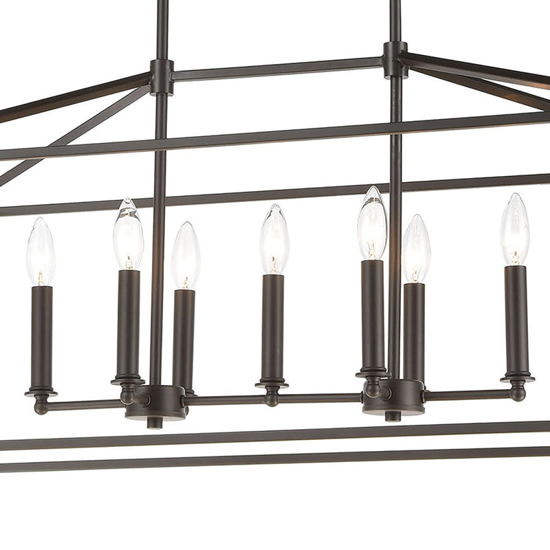 Atlas Lighting Fairfax 36'' Wide 7Lt Linear Chandelier, Bronze