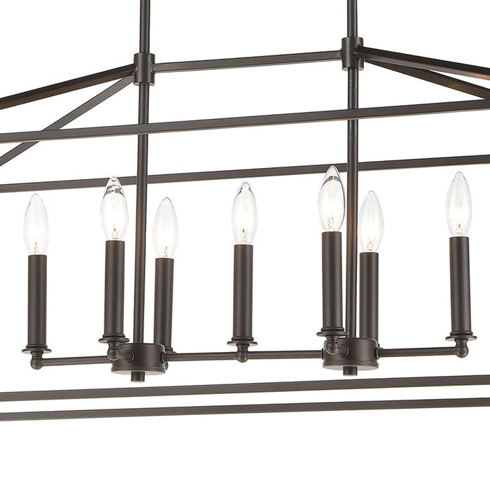 Atlas Lighting Fairfax 36'' Wide 7Lt Linear Chandelier, Bronze