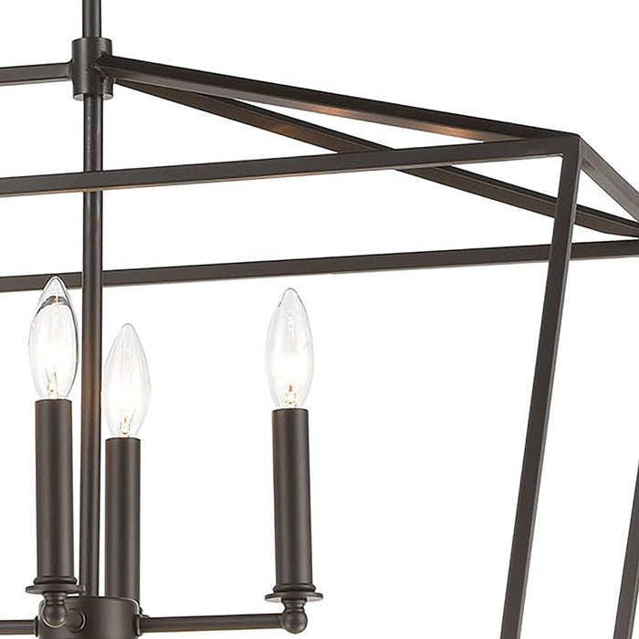 Atlas Lighting Fairfax 36'' Wide 7Lt Linear Chandelier, Bronze