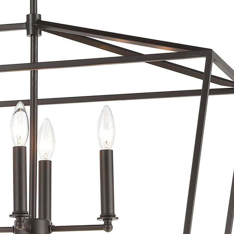 Atlas Lighting Fairfax 36in 7-Light Linear Chandelier | Transitional Oil Rubbed Bronze Metal | Dining Room & Kitchen Island | Model CL11014-BZ