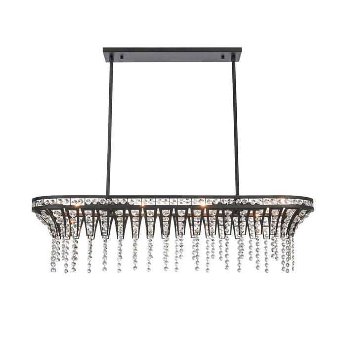 Atlas Lighting Fantania 36''W 4Lt Linear Chandelier, Black/Clear
