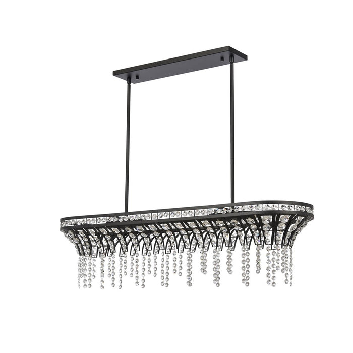 Atlas Lighting Fantania 36''W 4Lt Linear Chandelier, Black/Clear