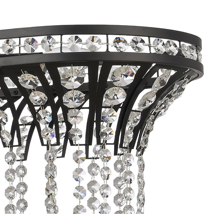Atlas Lighting Fantania 36''W 4Lt Linear Chandelier, Black/Clear