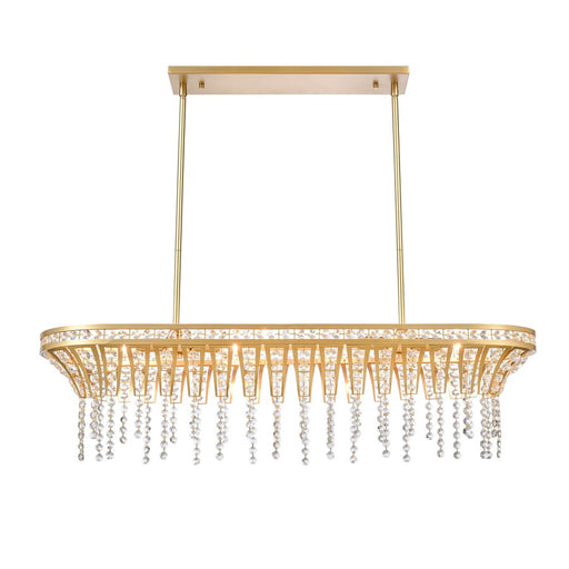 Atlas Lighting Fantania 36'' Wide 4Lt Linear Chandelier, Gold/Clear