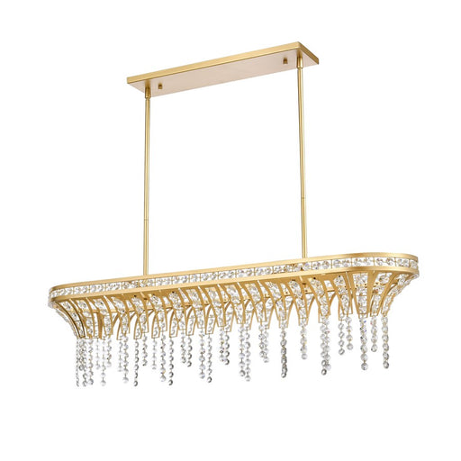 Atlas Lighting Fantania 36'' Wide 4Lt Linear Chandelier, Gold/Clear