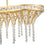 Atlas Lighting Fantania 36'' Wide 4Lt Linear Chandelier, Gold/Clear