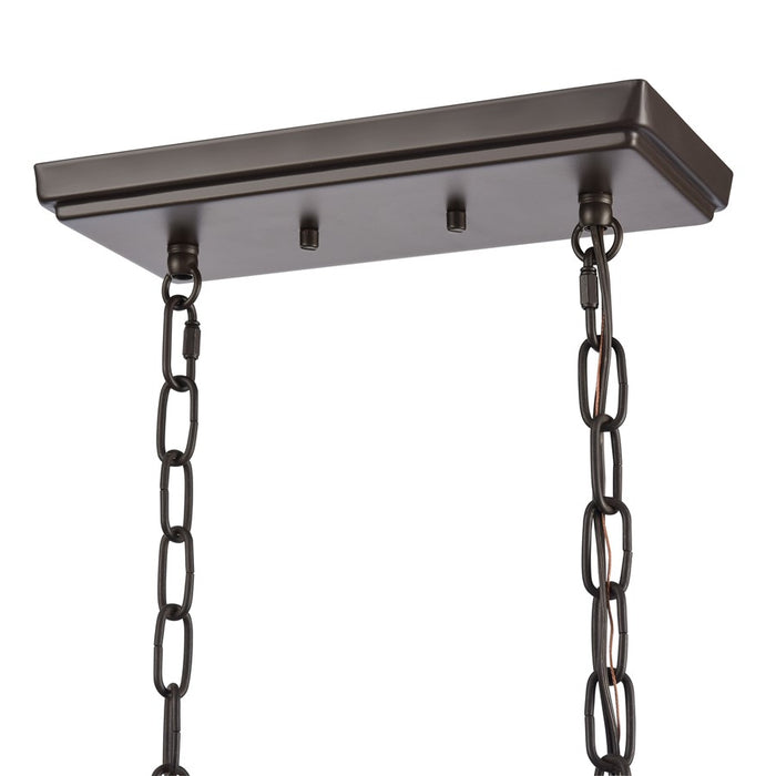 Atlas Lighting Joanie 34'' Wide 6Lt Linear Chandelier, Old Bronze