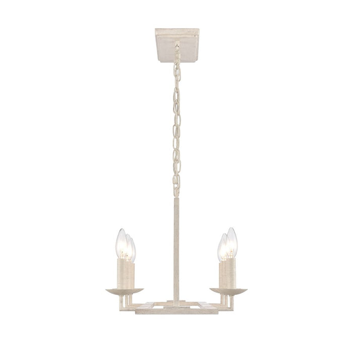 Atlas Lighting Joanie 34''W 6Lt Linear Chandelier, Antique White