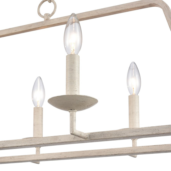 Atlas Lighting Joanie 34''W 6Lt Linear Chandelier, Antique White