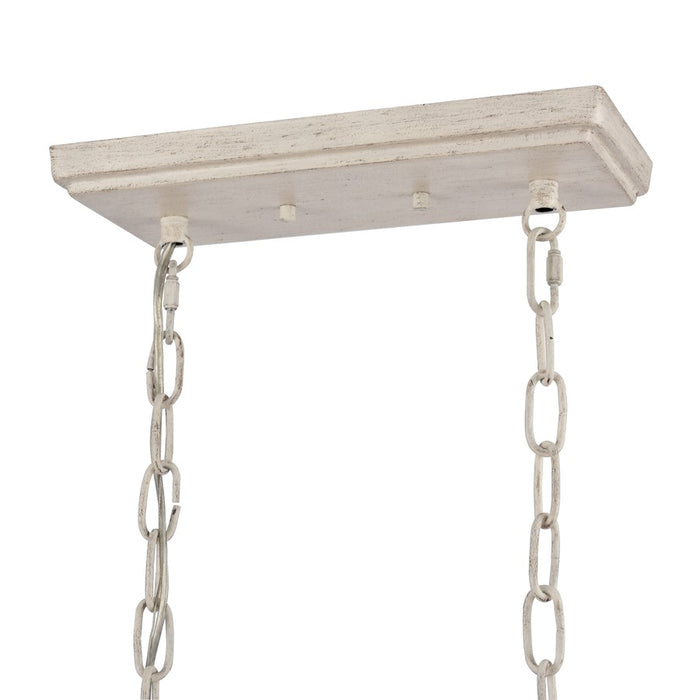 Atlas Lighting Joanie 34''W 6Lt Linear Chandelier, Antique White