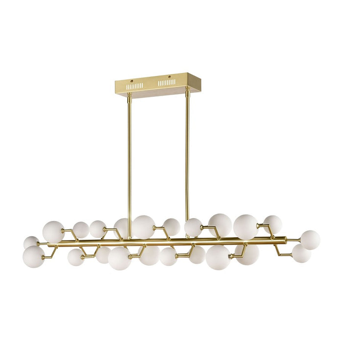 Atlas Lighting Keir 43.31''W 22Lt Linear Chandelier, Brass/White