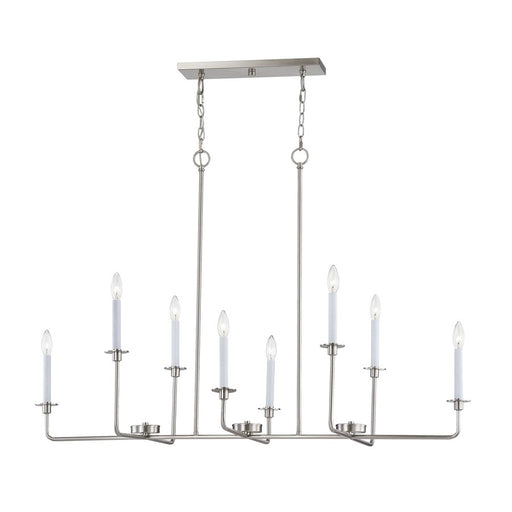 Atlas Lighting Lexington Green 48''W 8Lt Linear Chandelier, Nickel