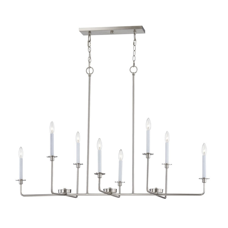 Atlas Lighting Lexington Green 48''W 8Lt Linear Chandelier, Nickel