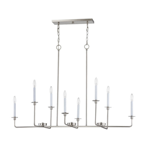 Atlas Lighting Lexington Green 48''W 8Lt Linear Chandelier, Nickel