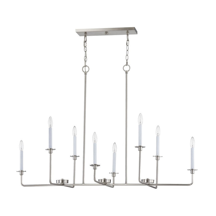 Atlas Lighting Lexington Green 48''W 8Lt Linear Chandelier, Nickel