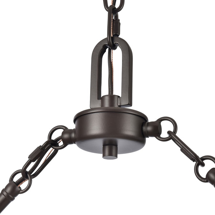 Atlas Lighting Marion 36''W 3Lt Linear Chandelier, Bronze/Natural
