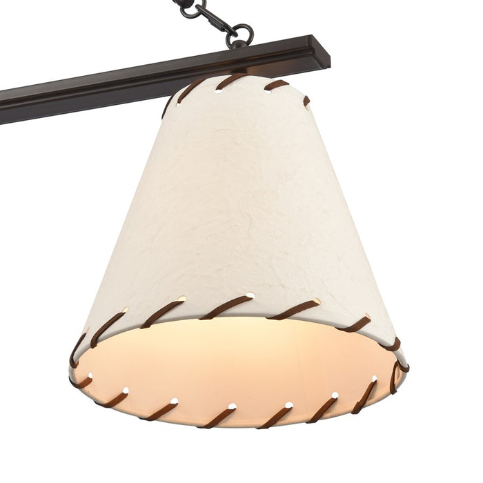 Atlas Lighting Marion 36''W 3Lt Linear Chandelier, Bronze/Natural