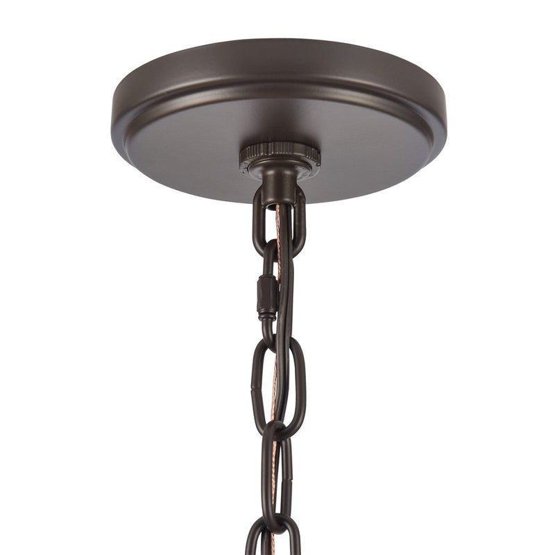 Atlas Lighting Marion 36in 3-Light Linear Chandelier | Oil Rubbed Bronze and Natural Parchment | Kitchen Island & Dining Room | Model CL11022-BZ