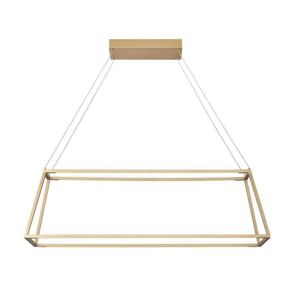 Atlas Lighting Minimalist 36''W LED Linear Chandelier, Soft Gold