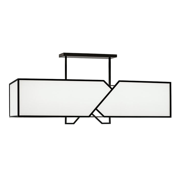 Atlas Lighting Moiselle 48''W 6Lt Linear Chandelier, Black/White