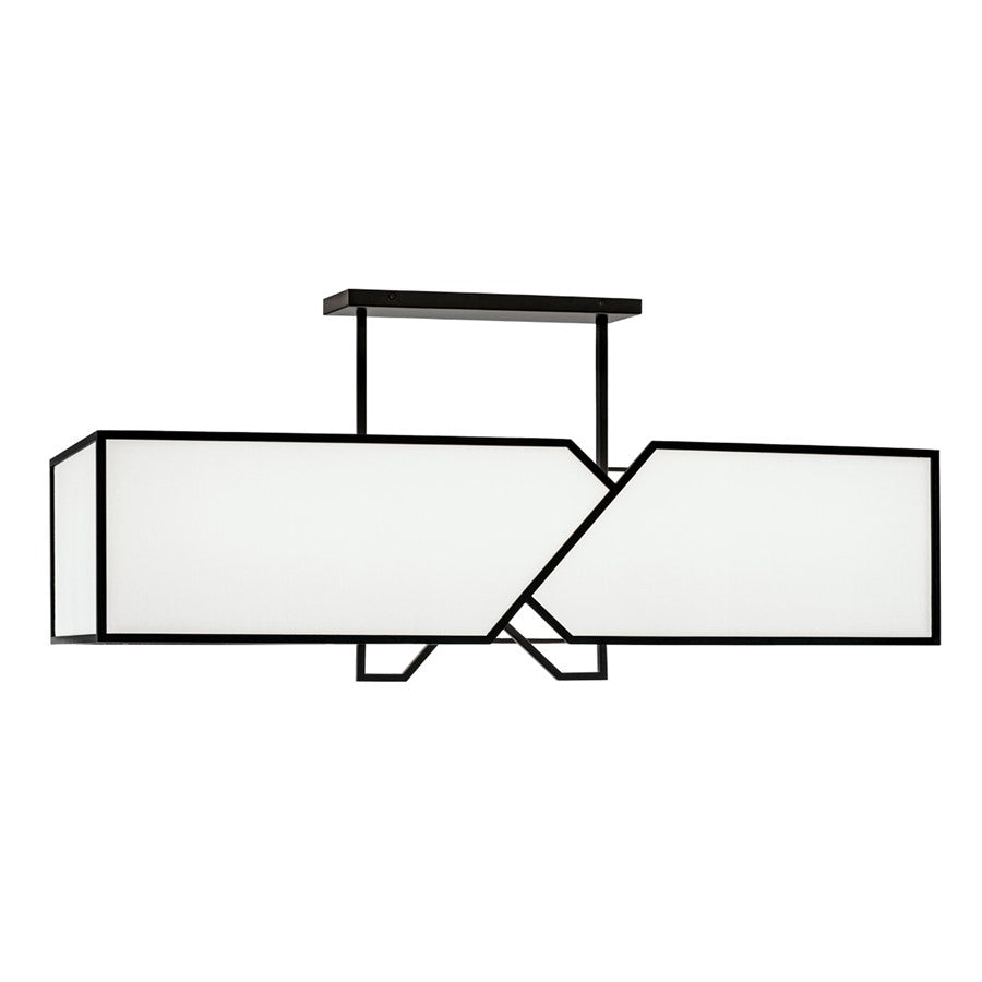 Atlas Lighting Moiselle 48''W 6Lt Linear Chandelier, Black/White