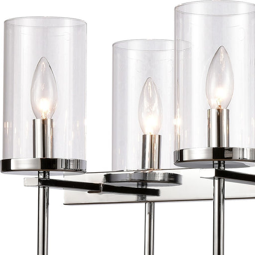 Atlas Lighting Oakland 32.5''W 8Lt Linear Chandelier, Chrome/Clear