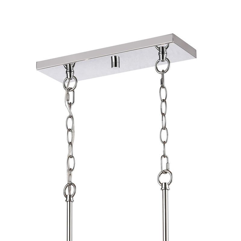 Atlas Lighting Oakland 32in 8-Light Linear Chandelier | Modern Chrome and Clear Glass | Kitchen Island & Dining Room | Model CL11027-CH