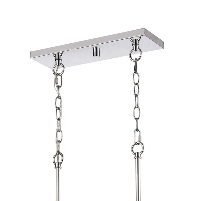 Atlas Lighting Oakland 32.5''W 8Lt Linear Chandelier, Chrome/Clear