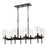 Atlas Lighting Oakland 32.5''W 8Lt Linear Chandelier, Black/Clear