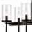 Atlas Lighting Oakland 32.5''W 8Lt Linear Chandelier, Black/Clear