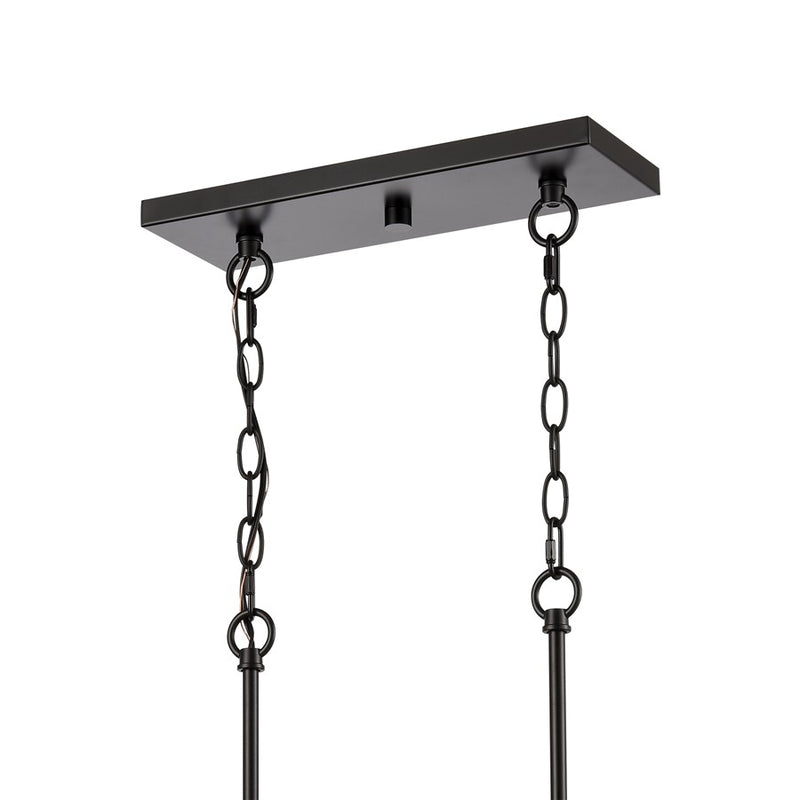 Atlas Lighting Oakland 32.5''W 8Lt Linear Chandelier, Black/Clear