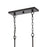 Atlas Lighting Oakland 32.5''W 8Lt Linear Chandelier, Black/Clear