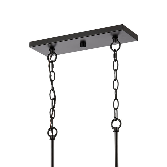 Atlas Lighting Oakland 32.5''W 8Lt Linear Chandelier, Black/Clear
