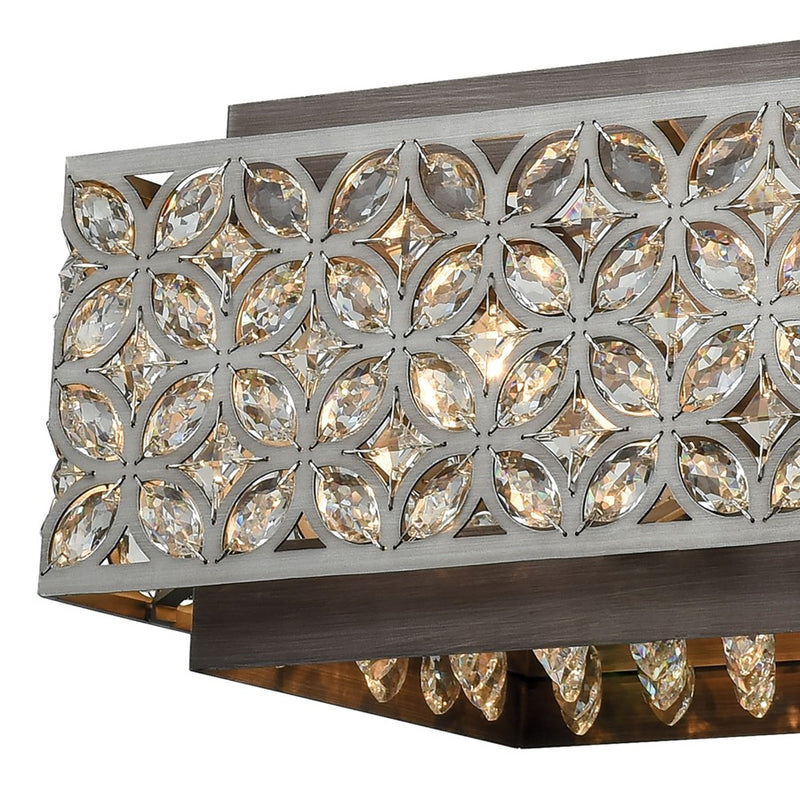 Atlas Lighting Rosslyn 40in 8-Light Chandelier | Traditional Weathered Zinc and Silver Crystal | Dining Room & Living Room | Model CL11031-SV