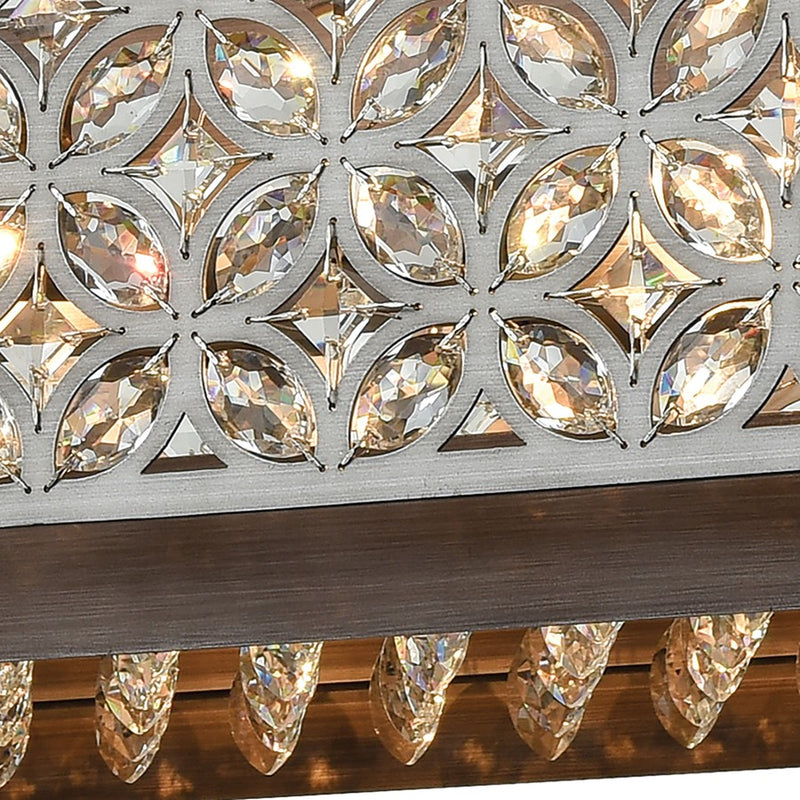 Atlas Lighting Rosslyn 40in 8-Light Chandelier | Traditional Weathered Zinc and Silver Crystal | Dining Room & Living Room | Model CL11031-SV