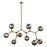 Atlas Lighting Synapse 60'' Wide 9Lt Linear Chandelier, Brass/Gray