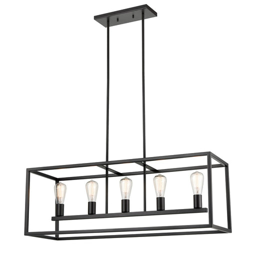 Atlas Lighting Williamsport 37'' Wide 5Lt Linear Chandelier, Bronze