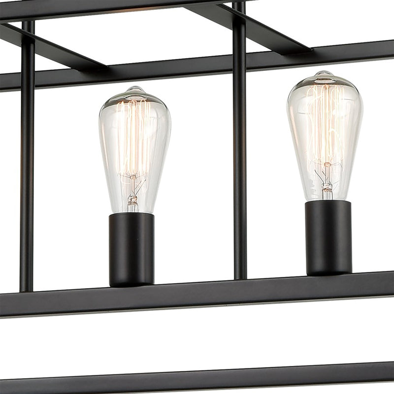 Atlas Lighting Williamsport 37in 5-Light Linear Chandelier | Transitional Oil Rubbed Bronze | Kitchen Island & Dining Room | Model CL11039-BZ