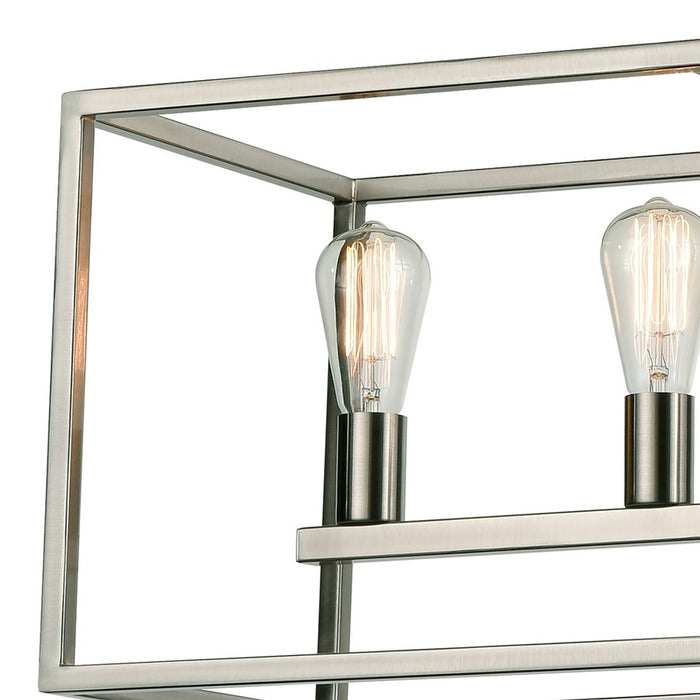 Atlas Lighting Williamsport 37'' Wide 5Lt Linear Chandelier, Nickel