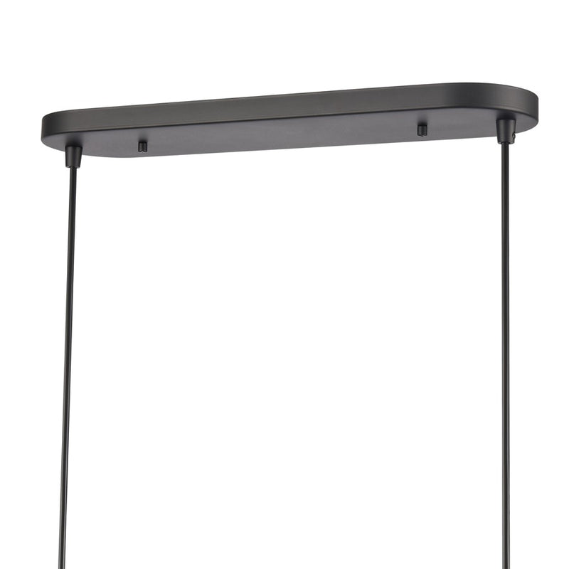 Atlas Lighting Wyatt 40in LED Linear Chandelier | Modern Matte Black and Walnut | Kitchen Island & Dining Room | 40 x 4 x 3 in | Model CL11040-BK