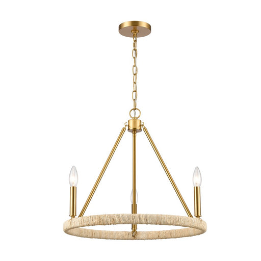 Atlas Lighting Abaca 20'' Wide 3Lt Chandelier, Brushed Gold