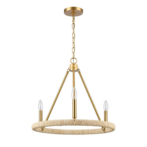 Atlas Lighting Abaca 20'' Wide 3Lt Chandelier, Brushed Gold